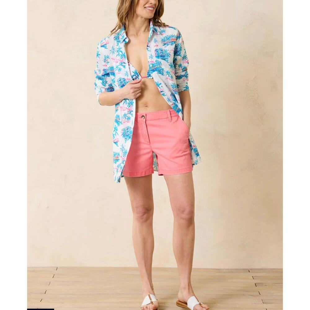 Tommy Bahama Tropical Oasis Boyfriend Beach Shirt Swim Cover-up | Sz XS NEW - Picture 5 of 5